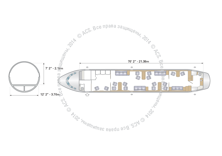 Layout Digram of AIRBUS A318 ELITE