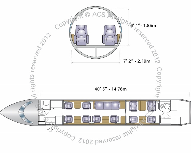 Layout Digram of BOMBARDIER CHALLENGER 850