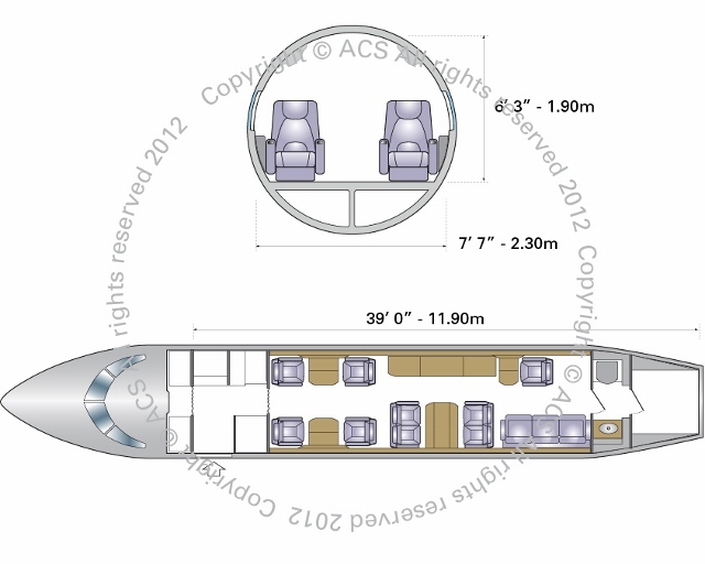 Layout Digram of DASSAULT FALCON 900EX DX LX