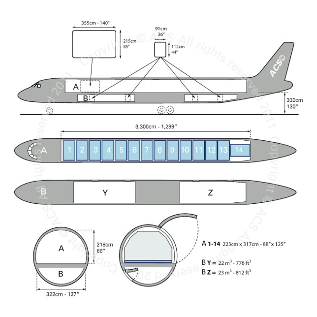 Layout Digram of MCDONNELL DOUGLAS DC-8 54 55F