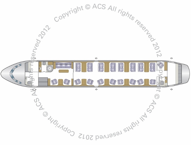 Layout Digram of AIRBUS A319 CJ