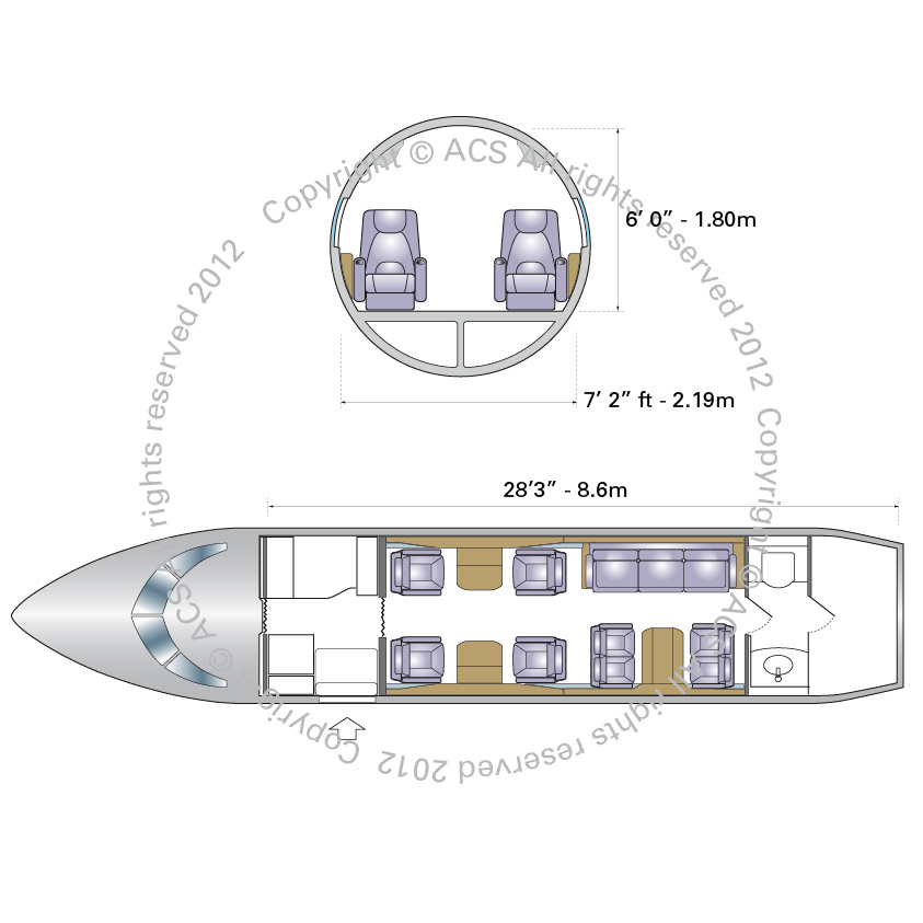 Layout Digram of BOMBARDIER CHALLENGER 600 601