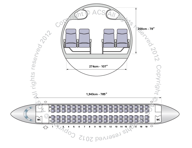 Embraer rg170 схема салона