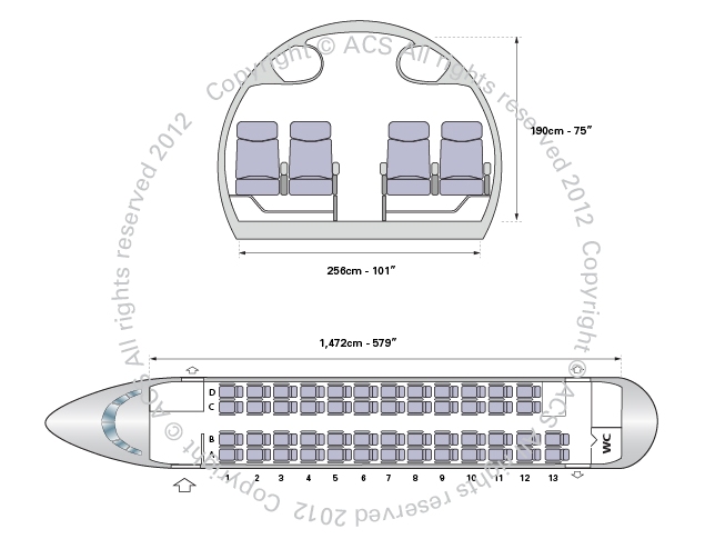 Atr 42 500 самолет схема салона